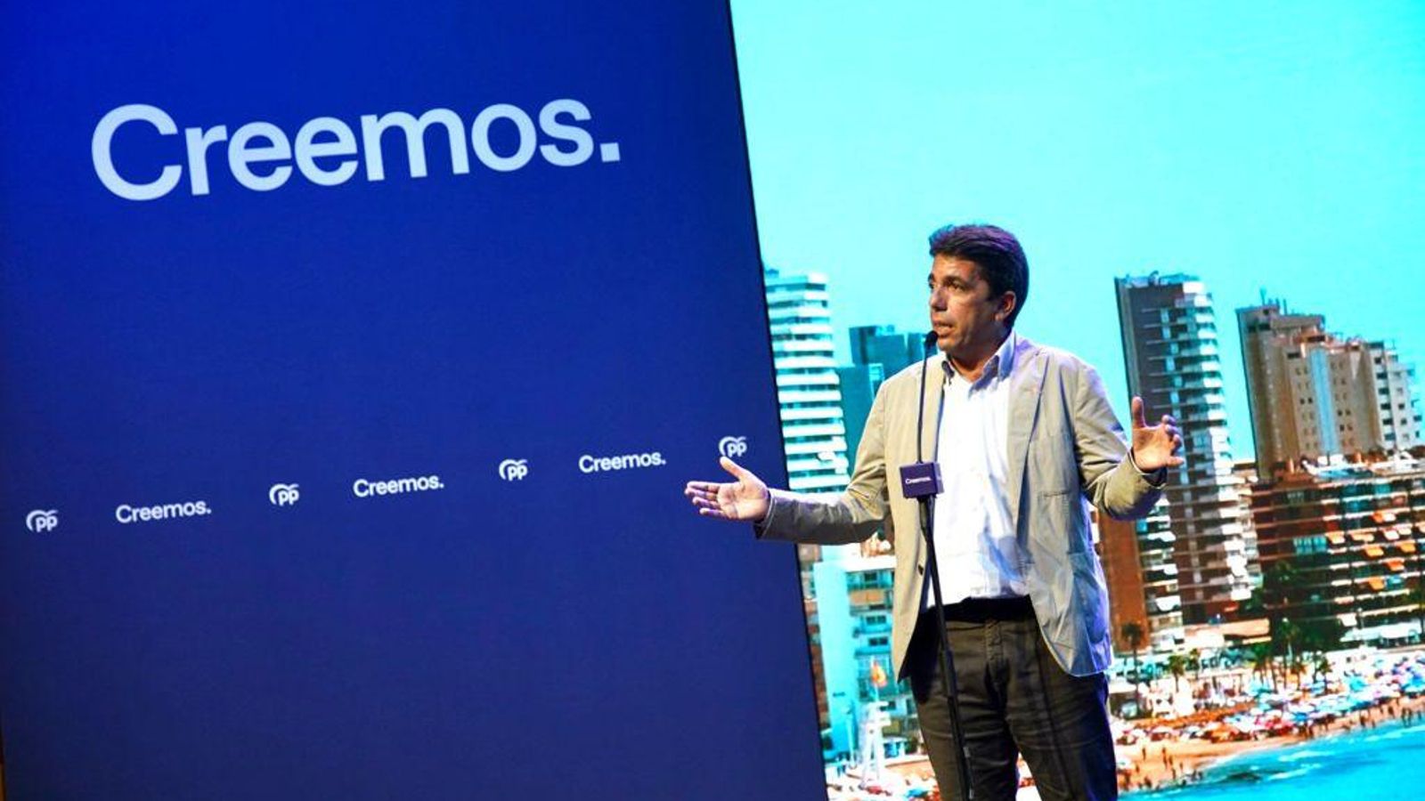 El president del PPCV, Carlos Mazón, durant la sisena jornada de la convenció nacional dels populars