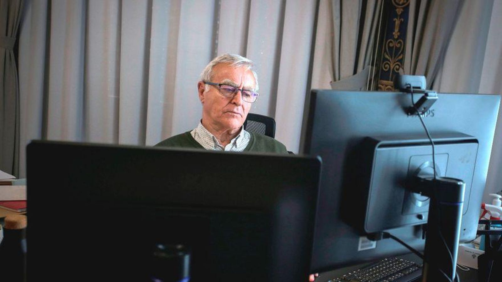 L'alcalde de València, Joan Ribó, durant una conferència virtutal