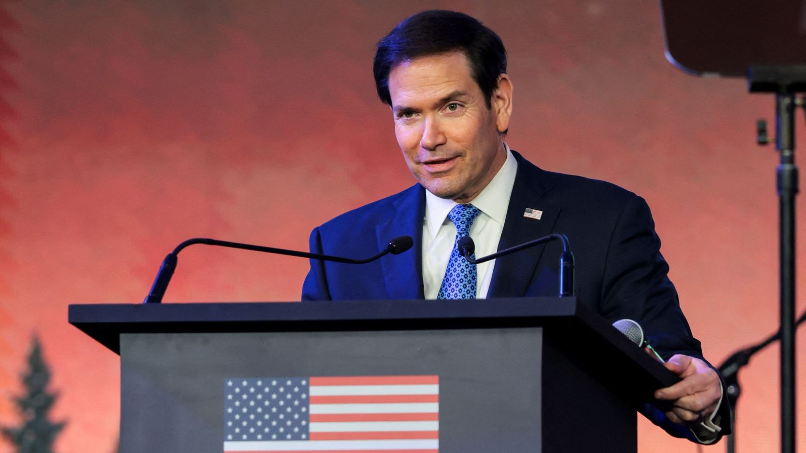 El secretari d'Estat dels Estats Units, Marco Rubio, en una visita a l'Índia