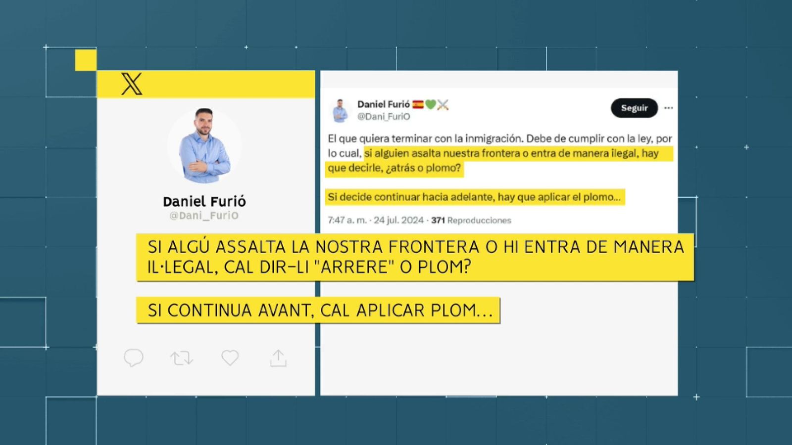 Captura del missatge del regidor de Vox a la xarxa social X