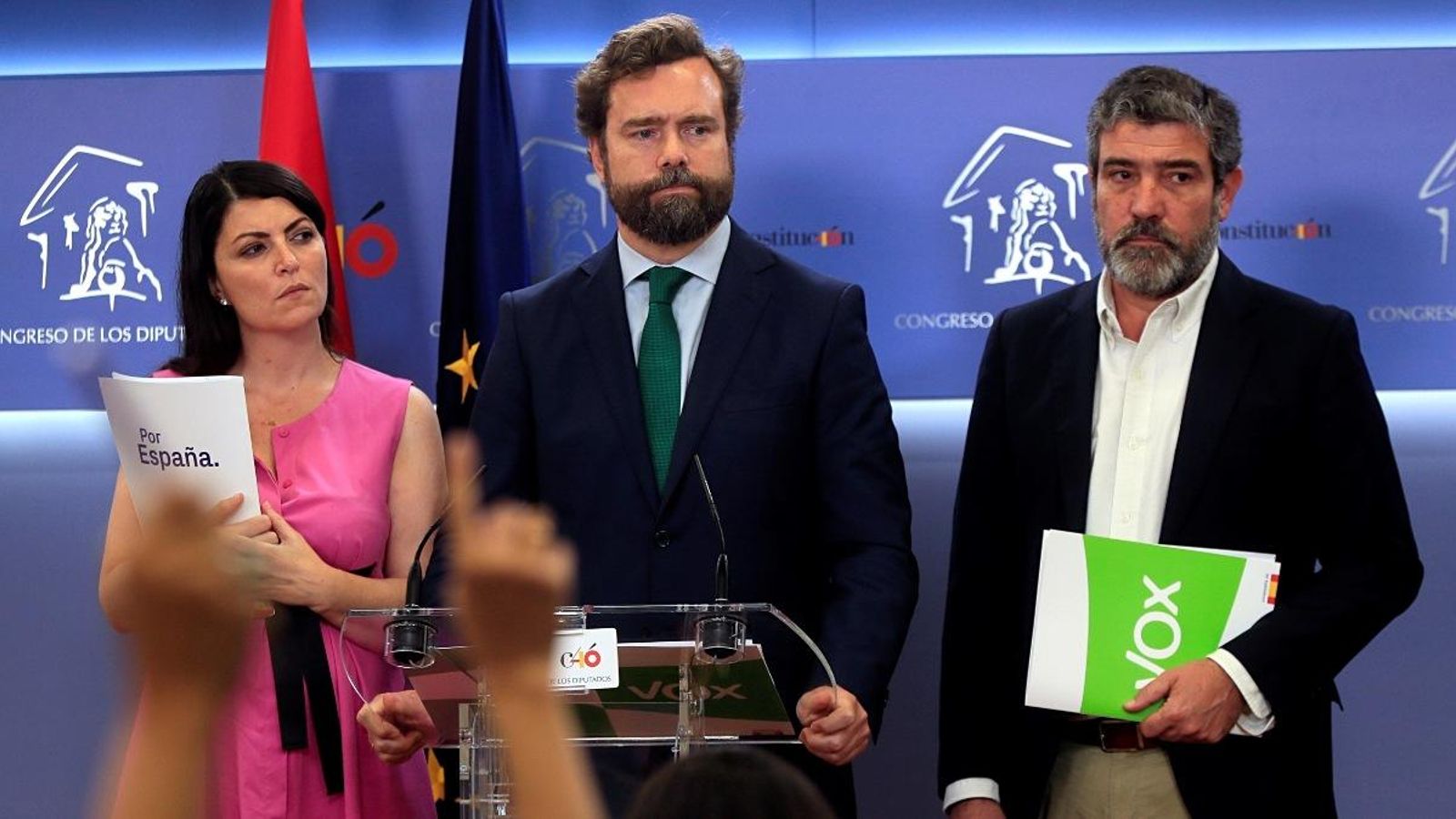 El portaveu de Vox, Iván Espinosa de los Monteros, compareix al Congrés per a explicar el trencament de l’acord