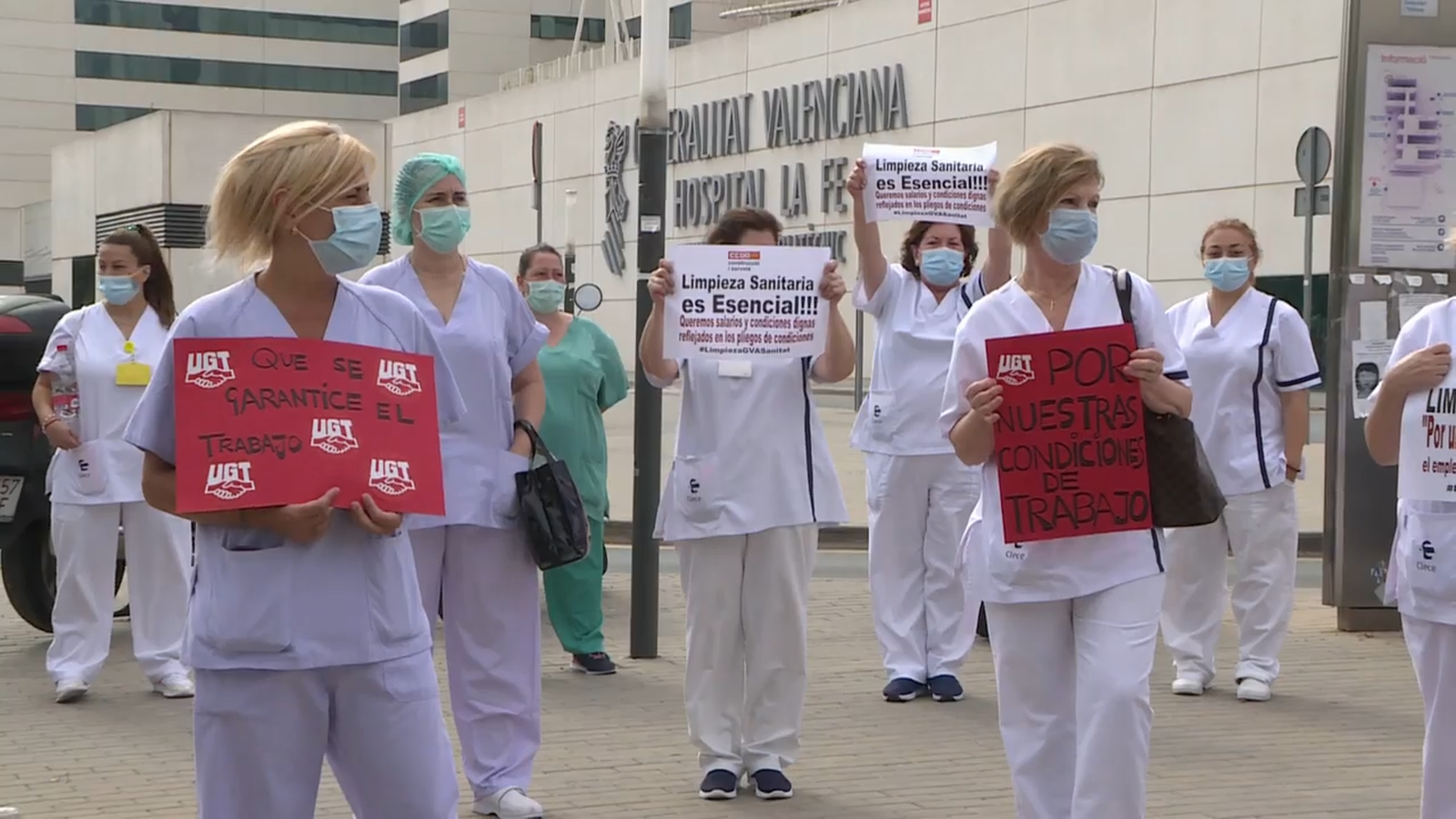 Imatge d'arxiu d'una concentració del personal de neteja sanitària