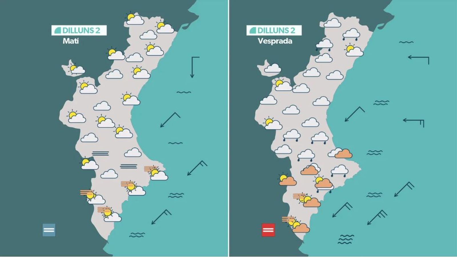 La previsió dilluns 2 de març