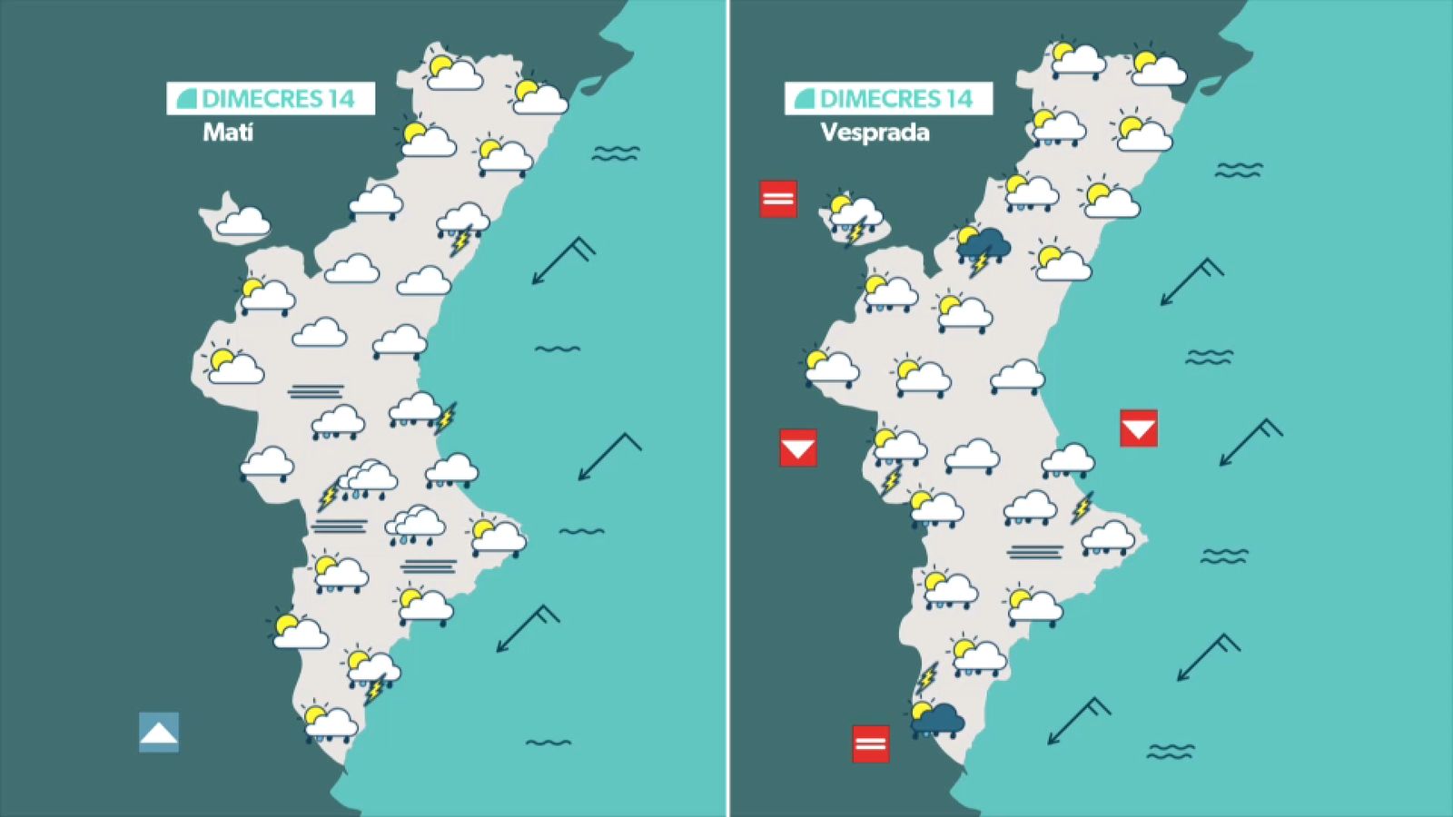 La previsió per a este dimecres 14 de maig