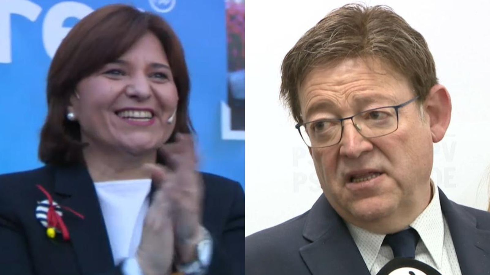 Fotomuntatge amb Isabel Bonig (esquerra) i Ximo Puig (dreta)