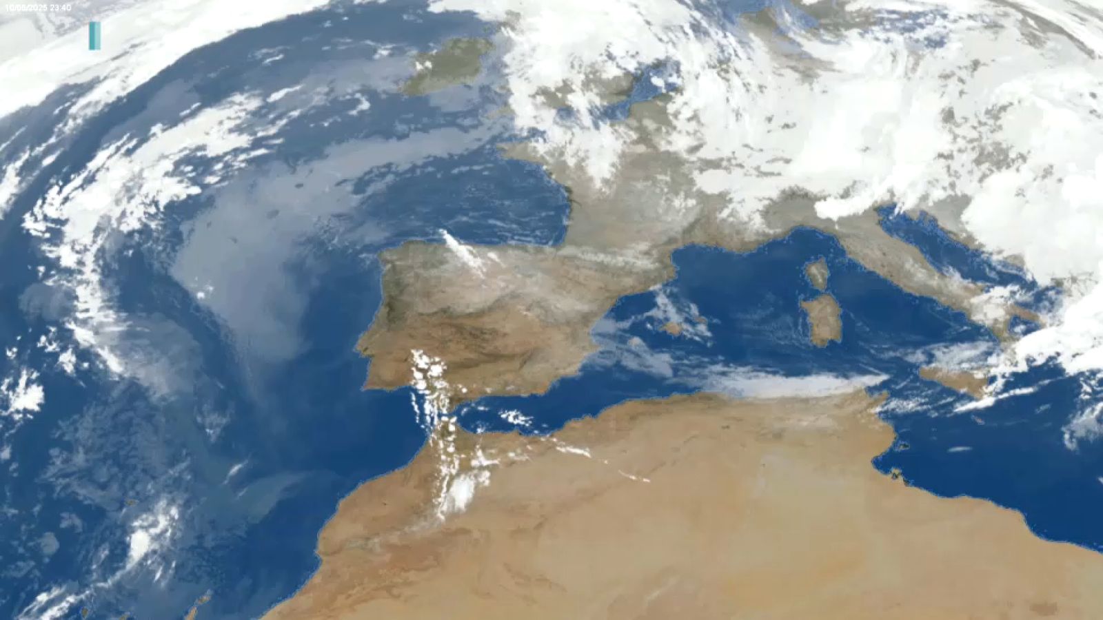 La imatge del satèl·lit meteosat en les primeres hores de dilluns