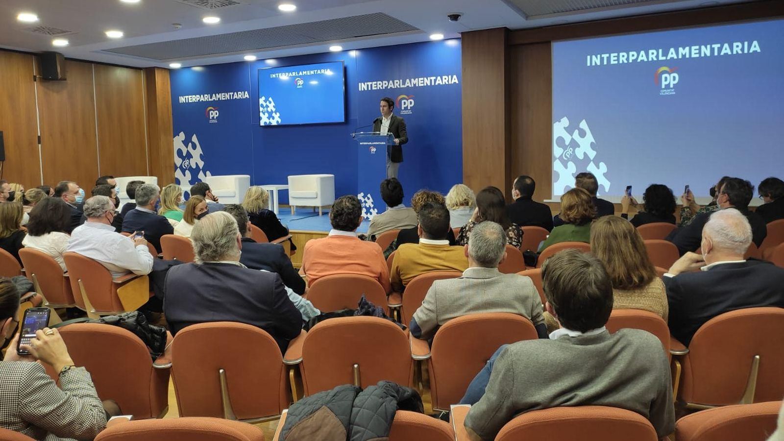 Teodoro García Egea en la seua intervenció en la interparlamentària del PPCV