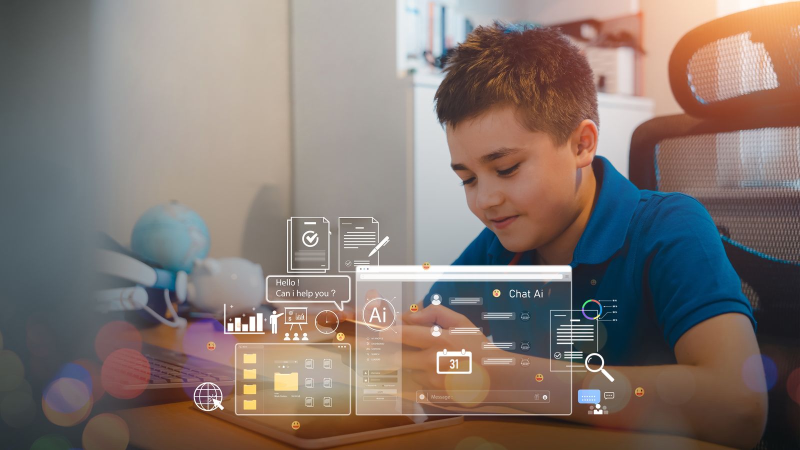 Un adolescent estudia emprant la intel·ligència artificial