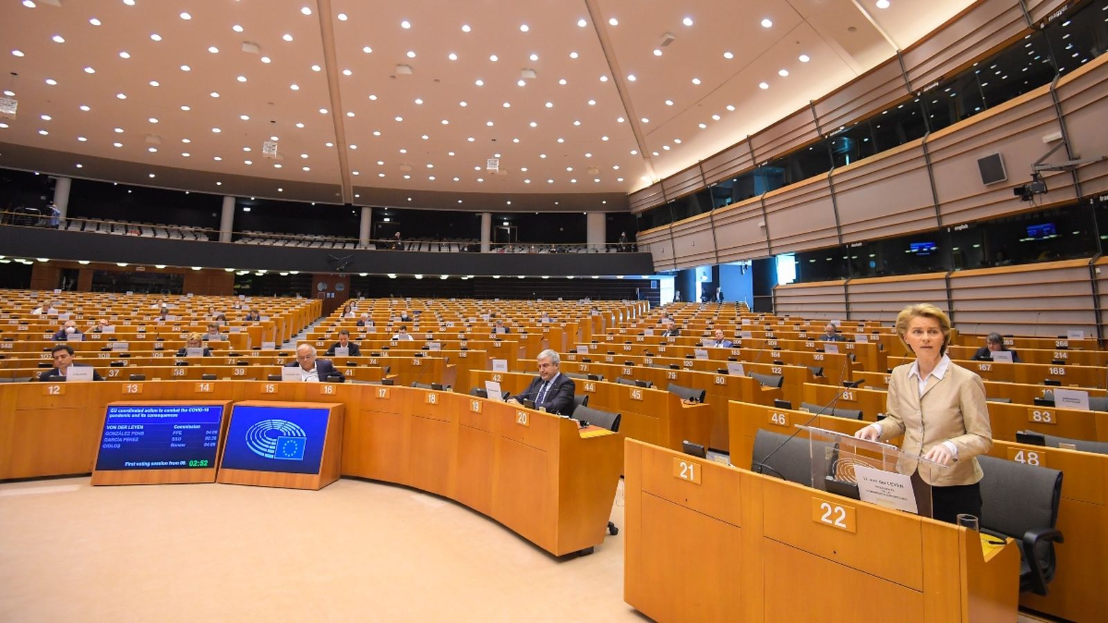 Von der Leyen, durant el ple del Parlament Europeu