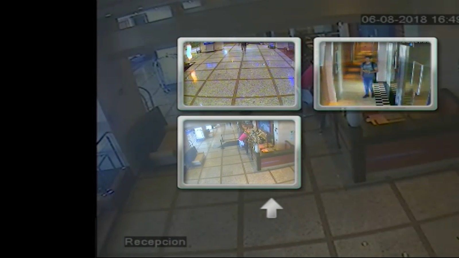 Gravacions de les càmeres de seguretat de l'hotel en el moment del robatori
