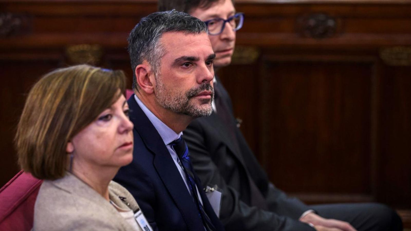 Meritxell Borrás, juntament amb Santi Vila i Carles Mundó. Emilio Naranjo (Efe)