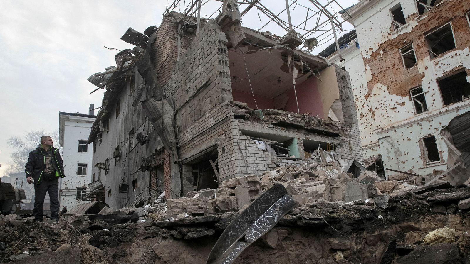 Efectes de l'impacte de projectils a Dnipró