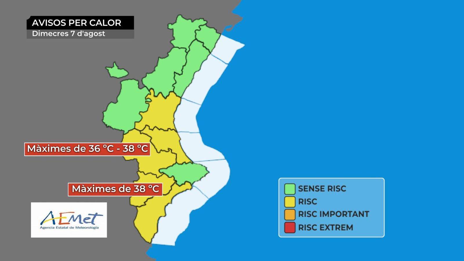 Alerta sanitària per calor a la Canal de Navarrés i la Foia de Bunyol
