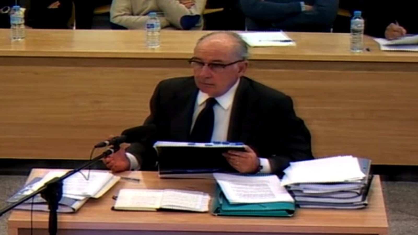 Rodrigo Rato, durant el seu interrogatori en el juí sobre l'eixida a borsa de Bankia
