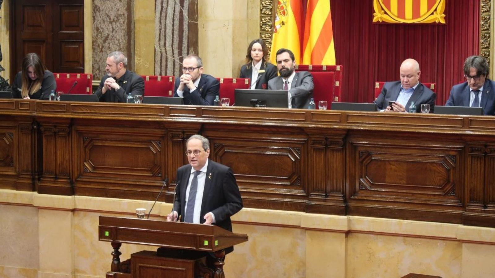 Imatge d'arxiu del president de la Generalitat de Catalunya, Quim Torra, al Parlament català