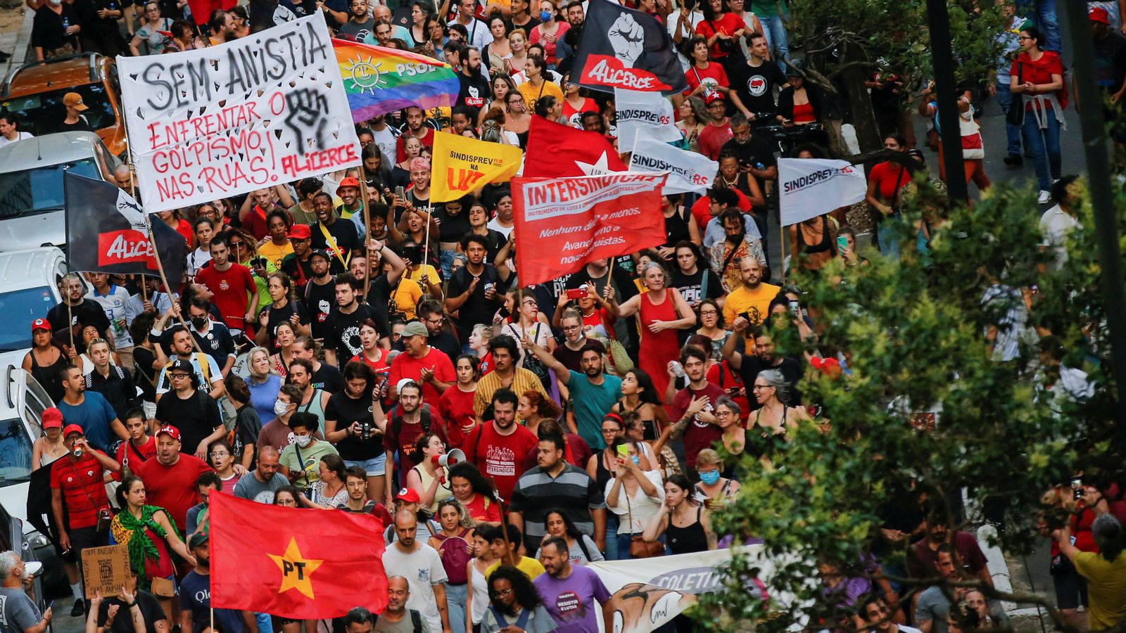 Manifestació de suport a la democràcia brasilera a Porto Alegre