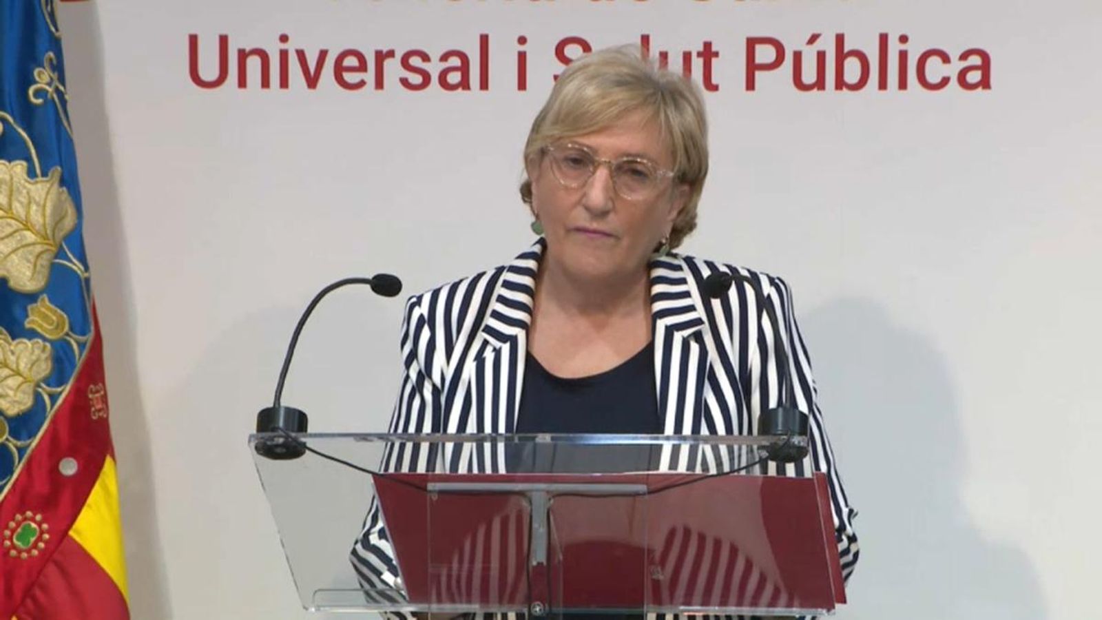 La consellera Ana Barceló durant la roda de premsa d'aquesta vesprada