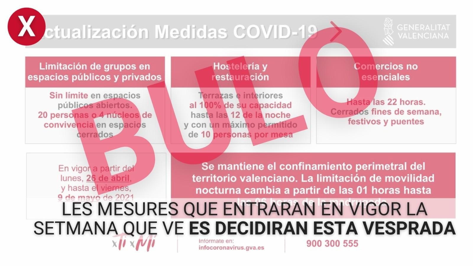 Desmentit de la Generalitat en xarxes socials