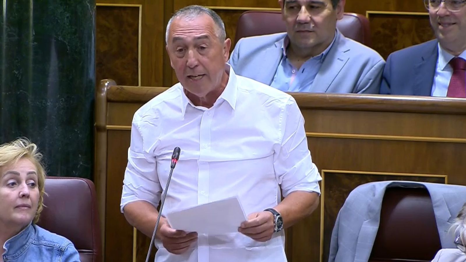 Joan Baldoví durant la seua última intervenció al Congrés aquest dijous