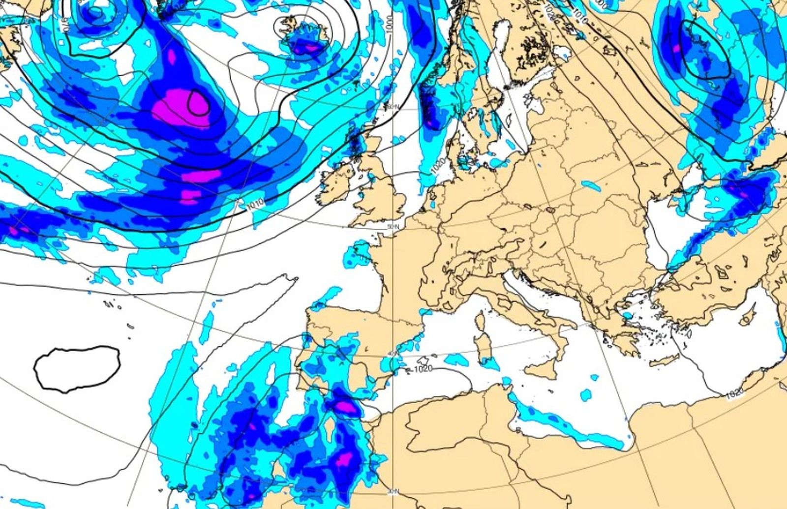PLUJA PREVISTA DISSABTE 13 ENTRE LES 3:00 h i les 6:00 h
