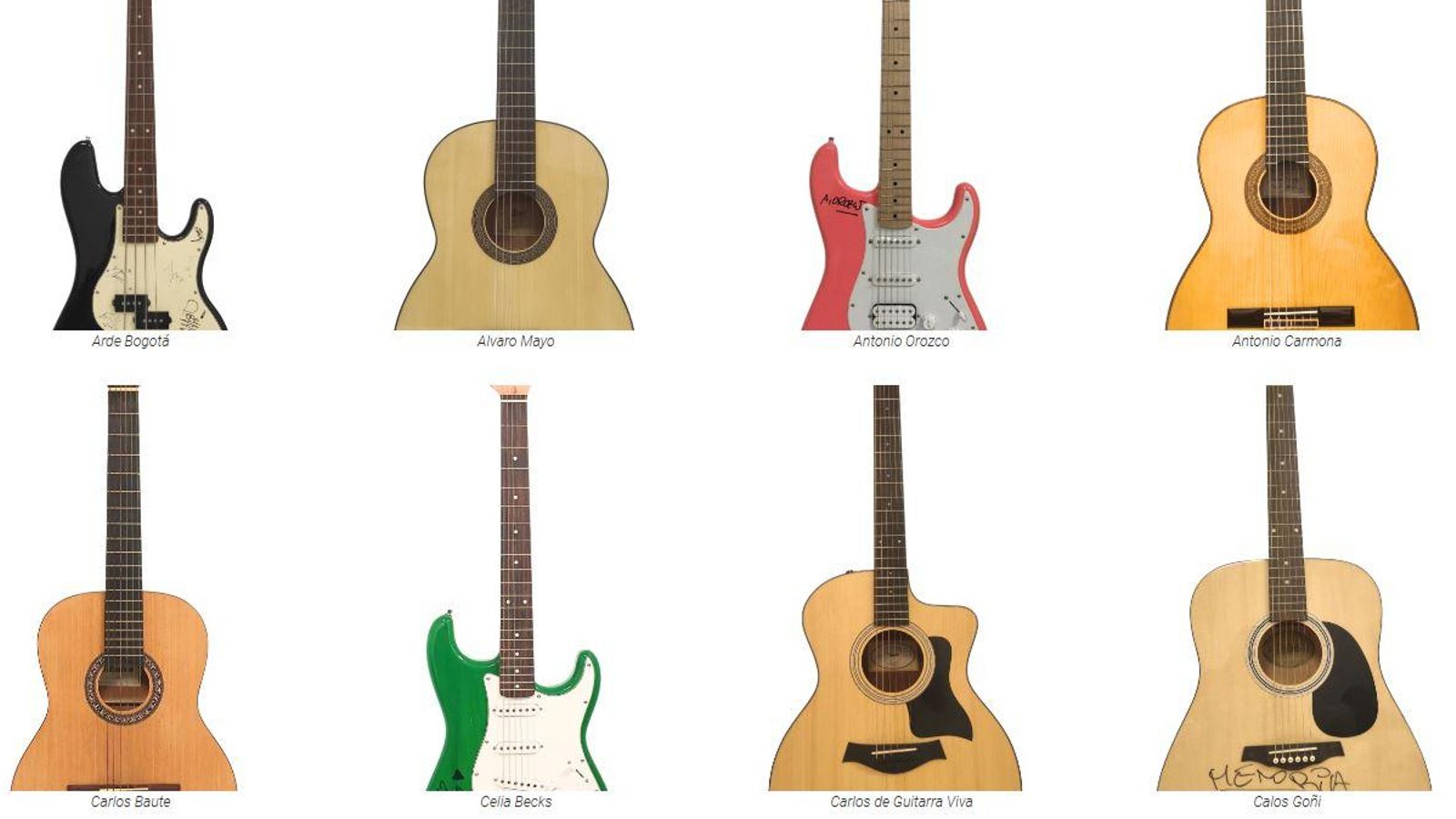 Algunes de les guitarres subhastades