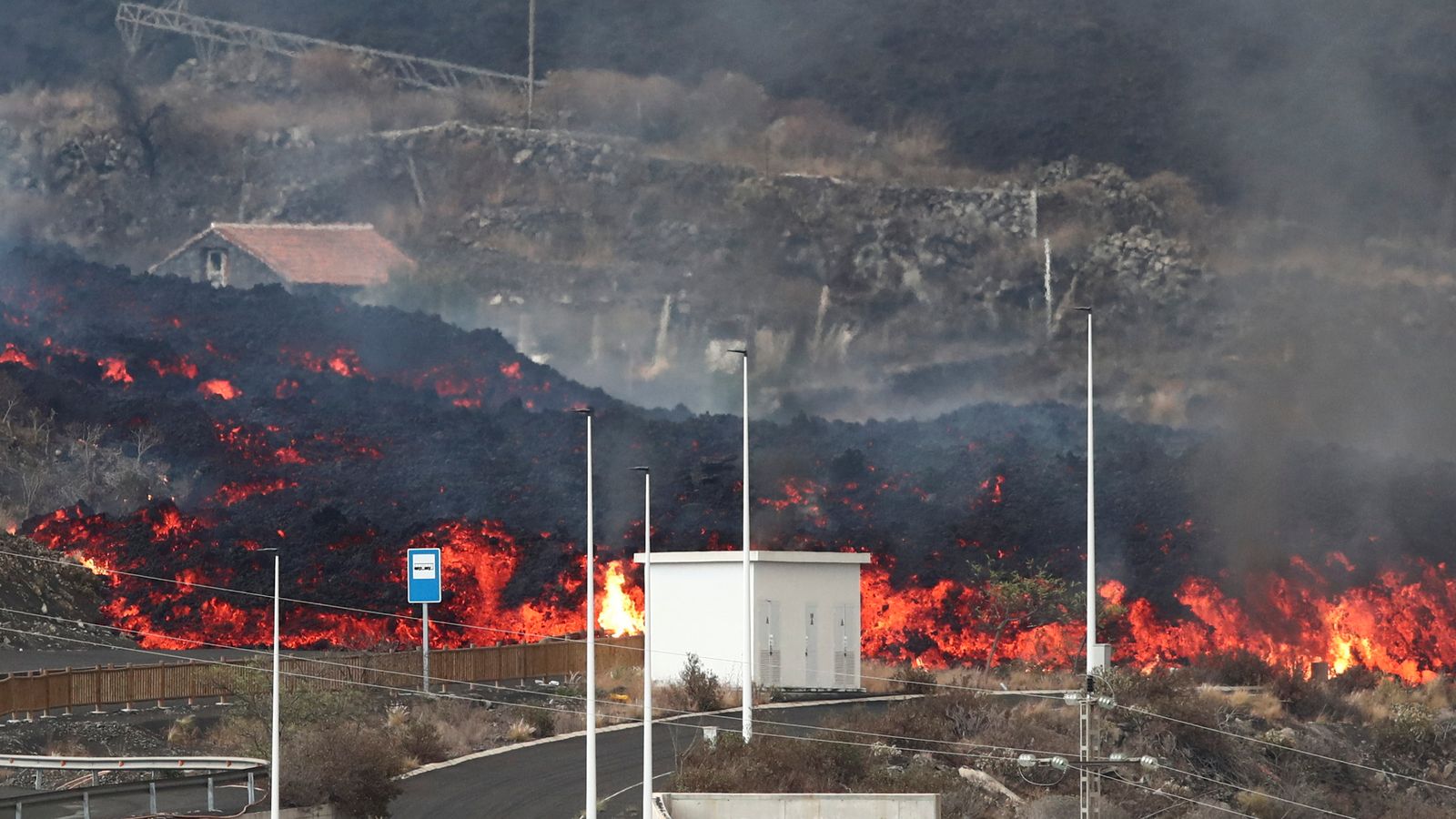 La colada de lava del volcà Cumbre Vieja a Los Llanos, La Palma