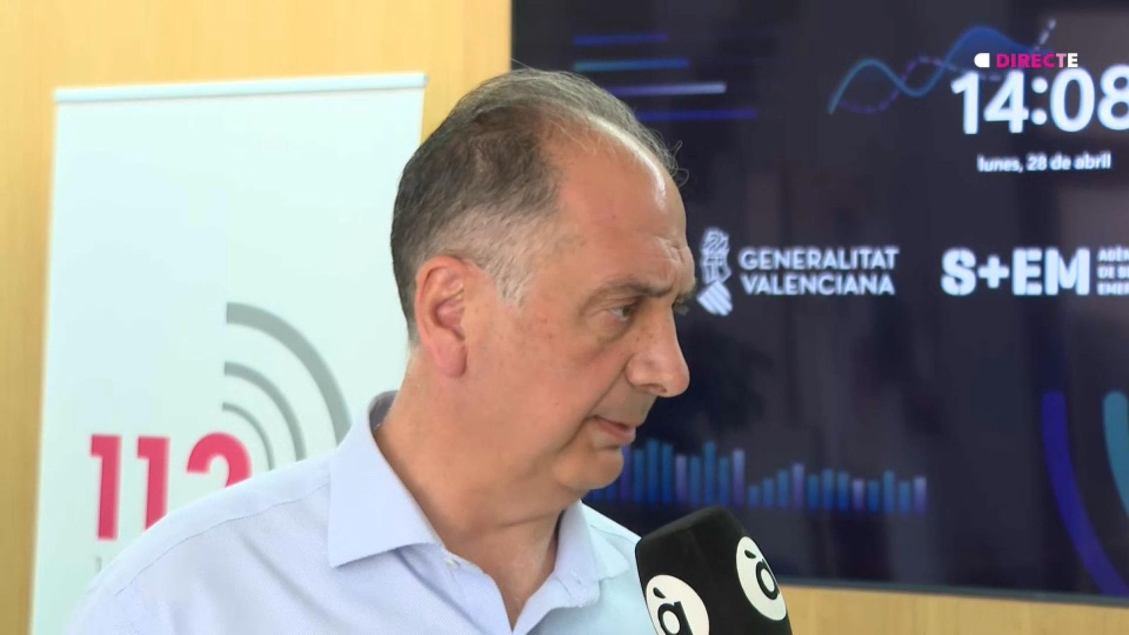 Declaracions del conseller d'Emergències, Juan Carlos Valderrama, a un equip d'À Punt NTC