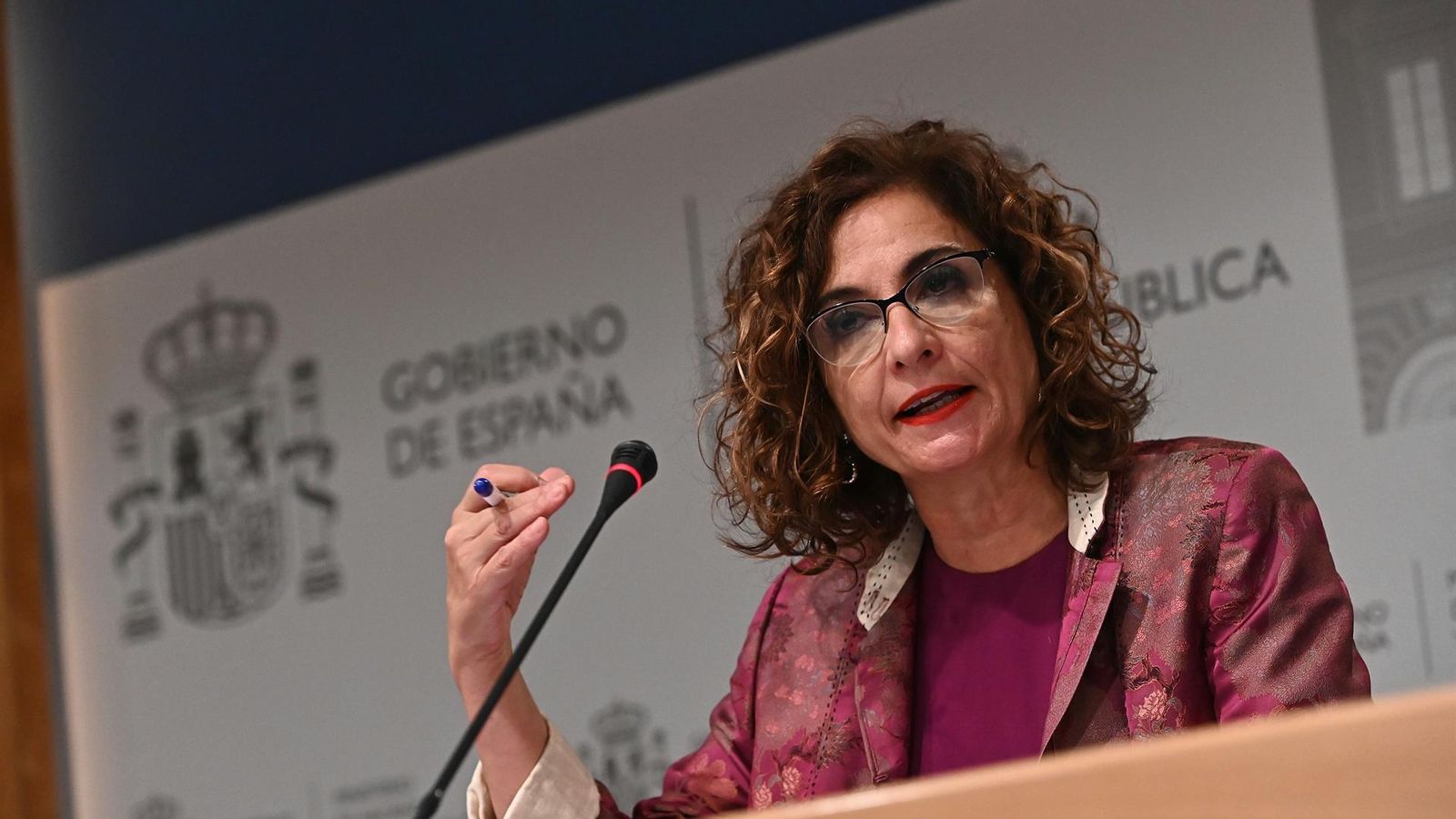 La ministra d'Hisenda, aquest dijous durant la roda de premsa