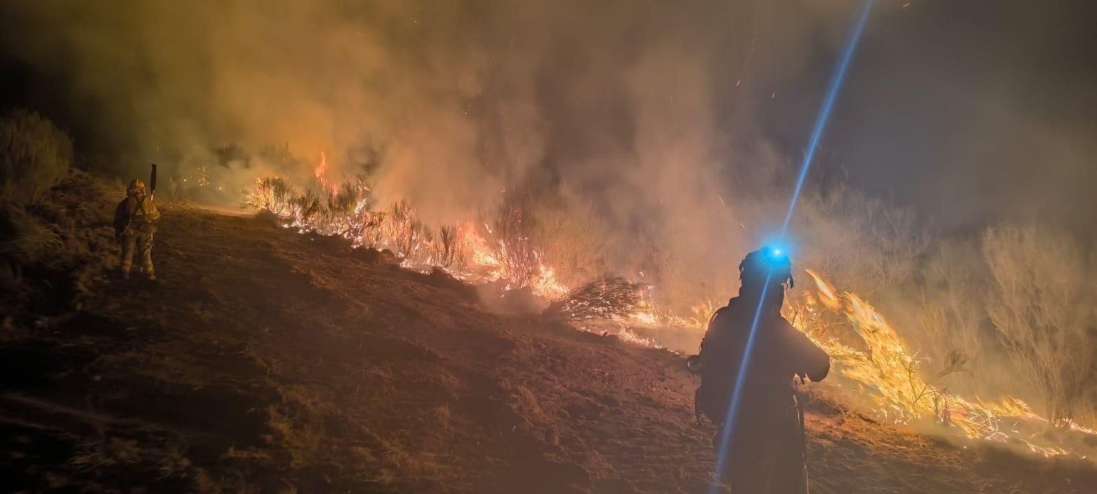 Els bombers han treballat durant tota la nit per a protegir el poble de La Baña, a Lleó.
