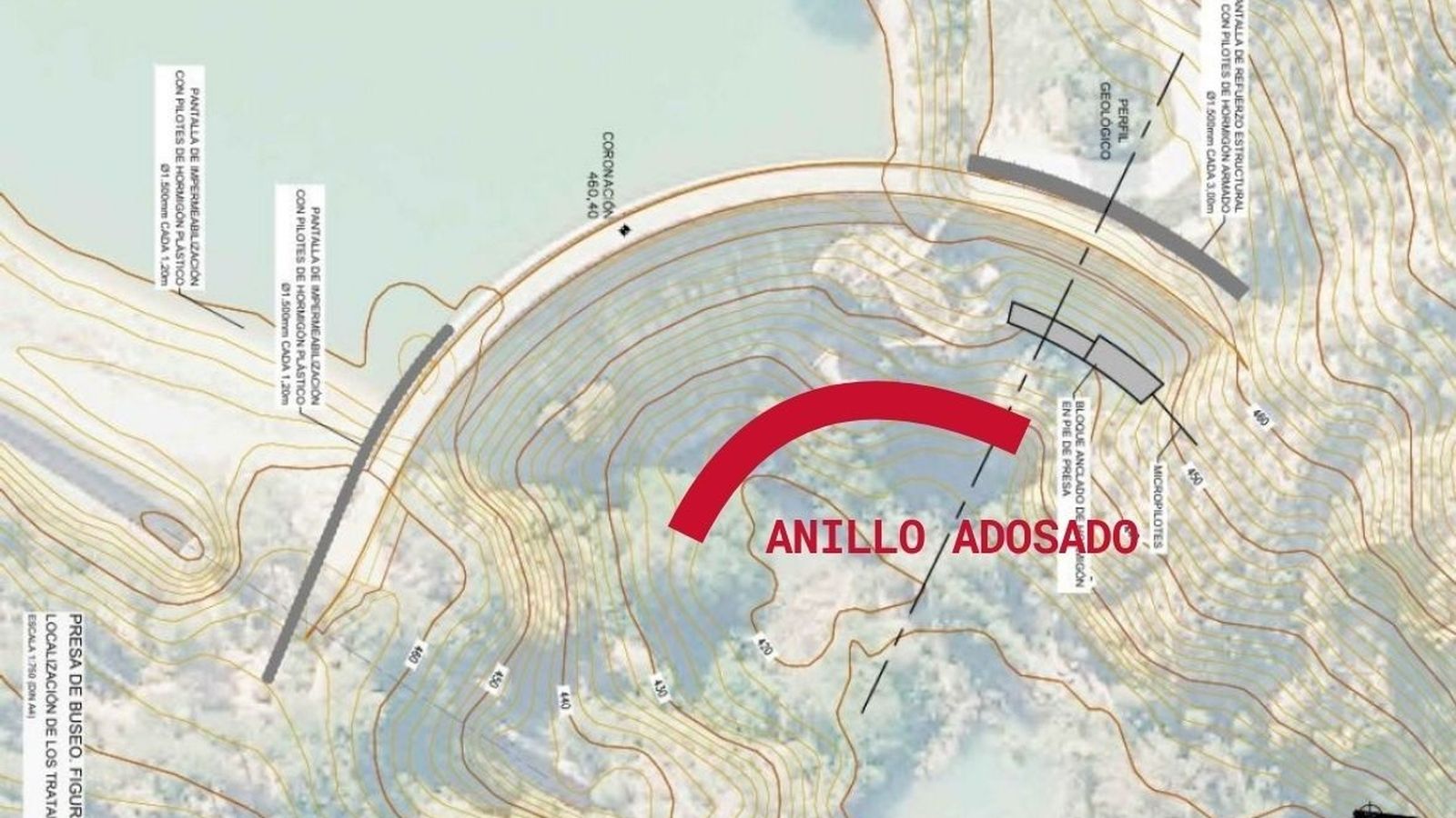 Imatge de la recreació de l'anell perimetral de subjecció