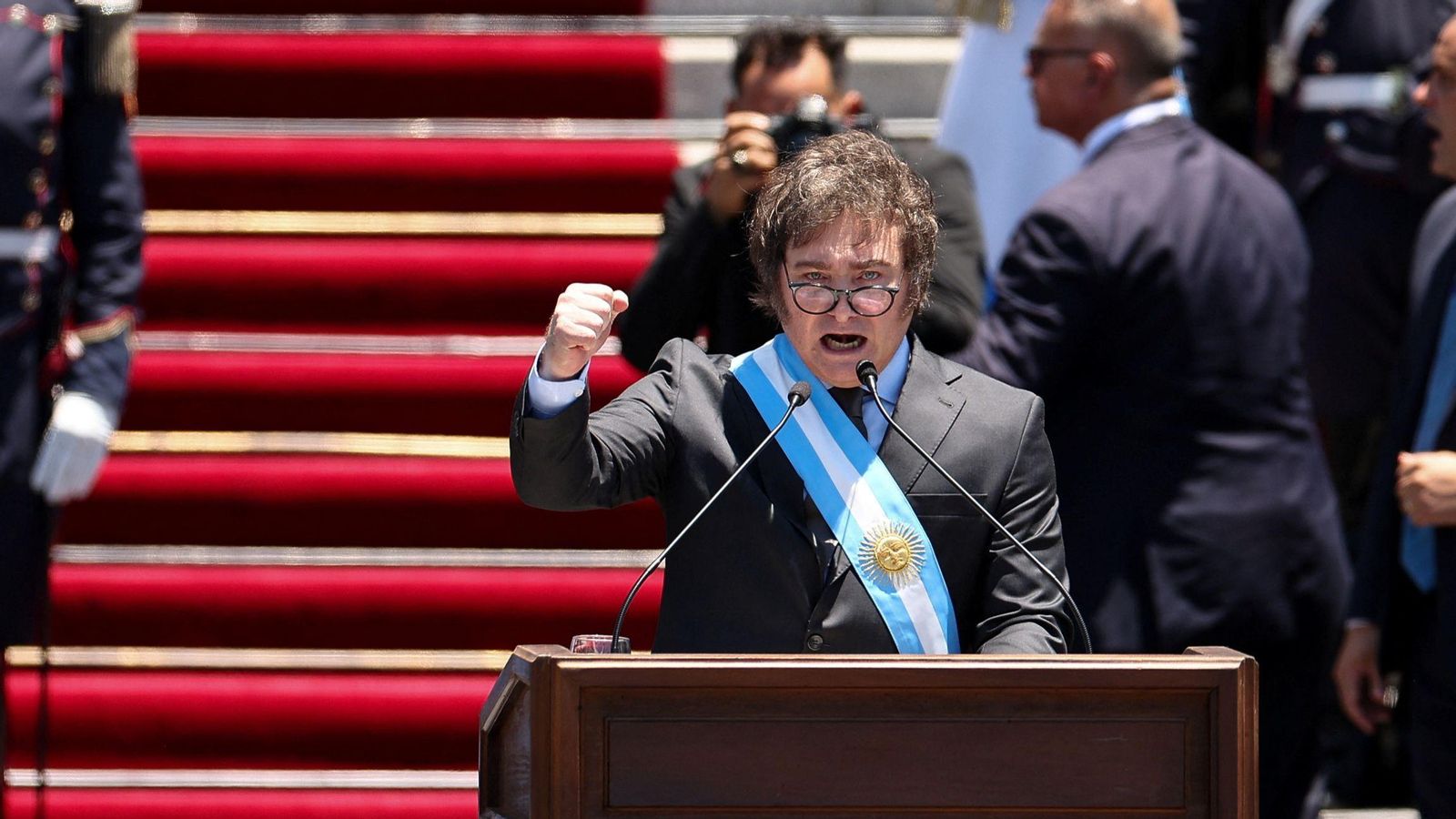Javier Milei, nou president de l'Argentina, pronuncia un discurs després de la presa de possessió