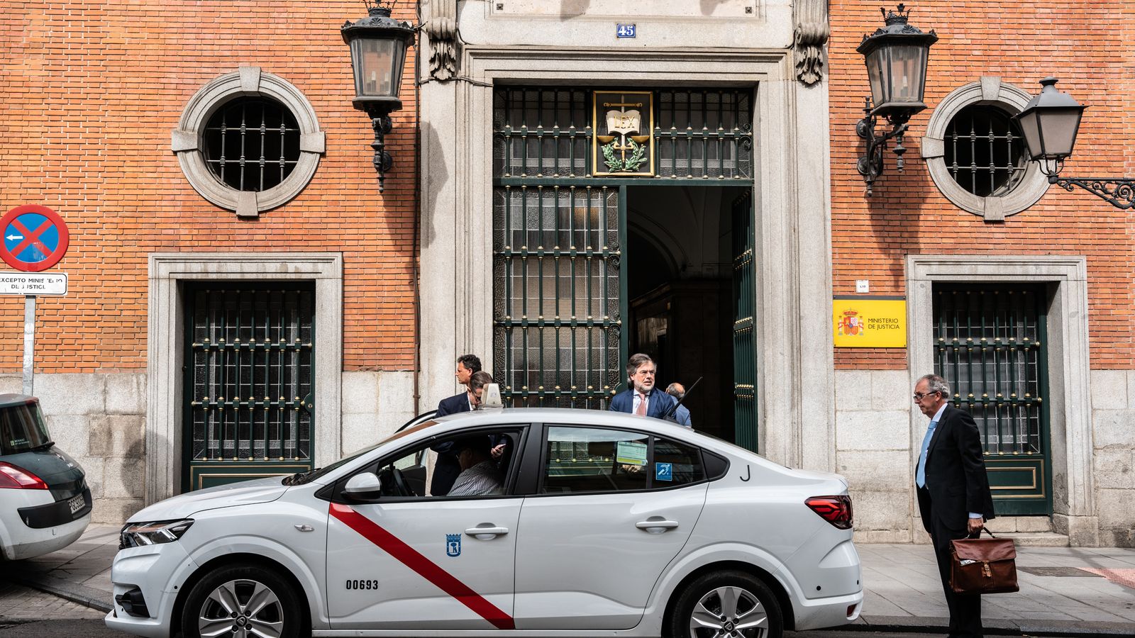 El magistrat de l'Associació Professional de la Magistratura (APM), José Juan Carbonero, entrant a la reunió d'aquest dilluns