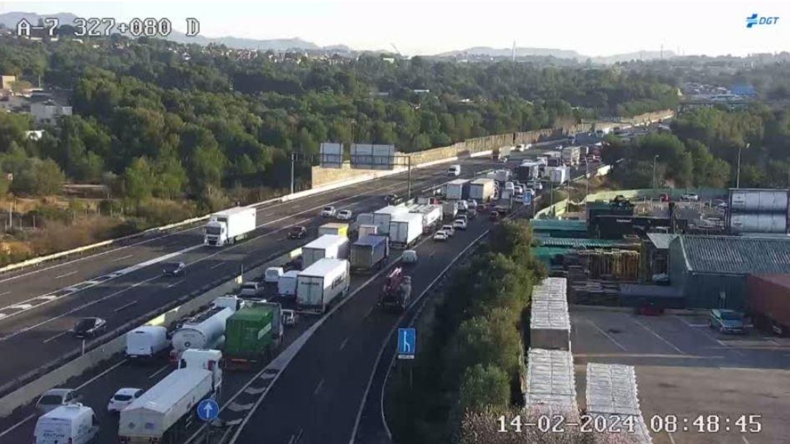 Retencions quilomètriques en l'A-7 a l'altura de Godella