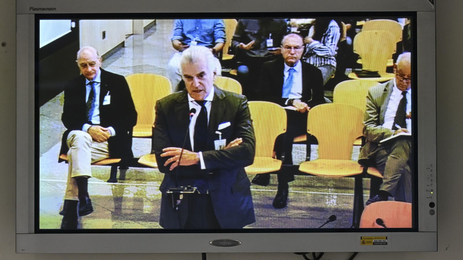 Luis Bárcenas durant la declaració d'este dilluns en l'Audiència Nacional