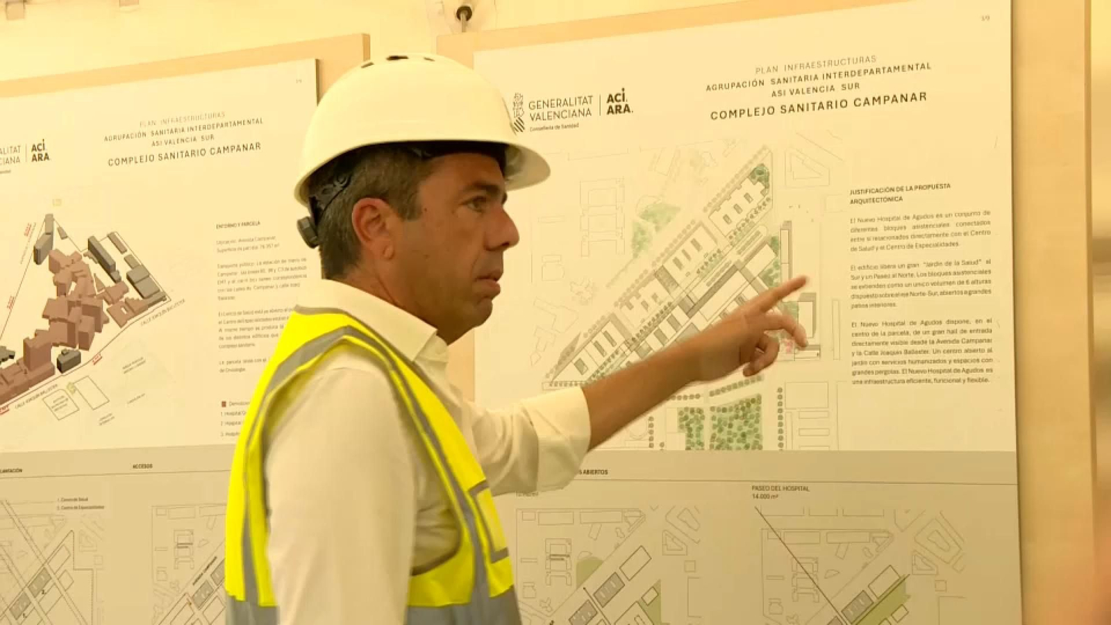 El president Carlos Mazón durant la presentació del nou complex sanitari Campanar