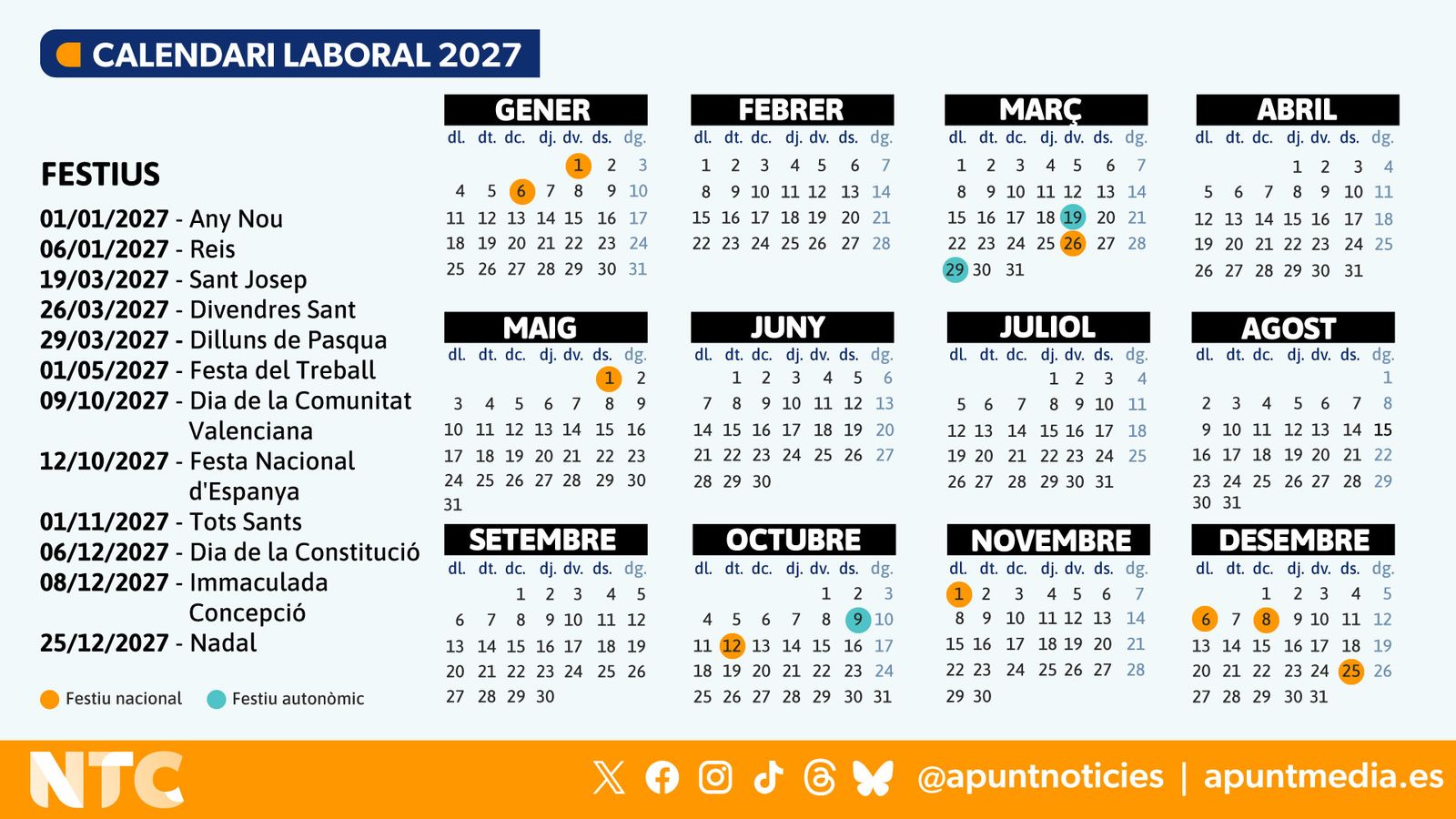 Calendari laboral 2027