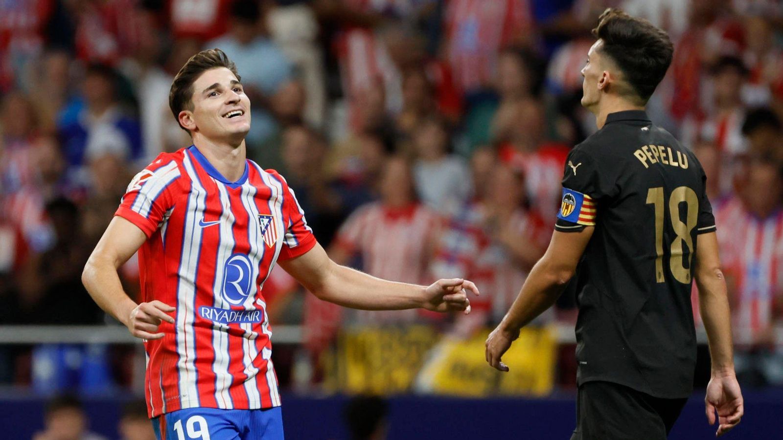 Julián Álvarez celebra el gol davant Pepelu