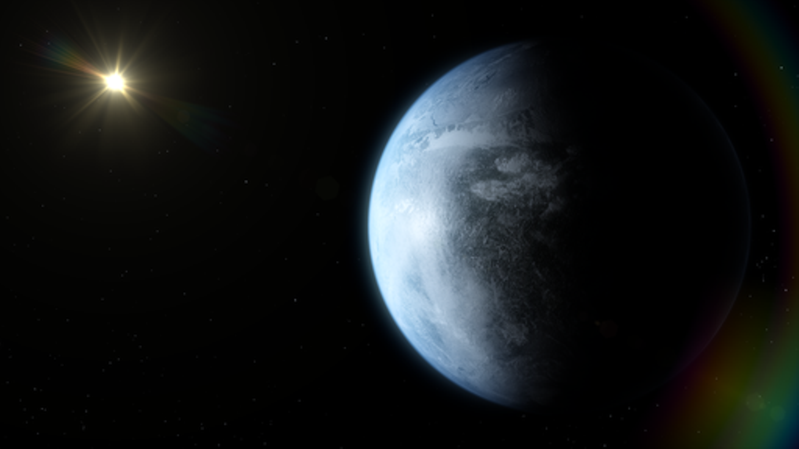 Recreació d'un planeta de grandària similar a la Terra en la zona habitable d'una nana roja propera