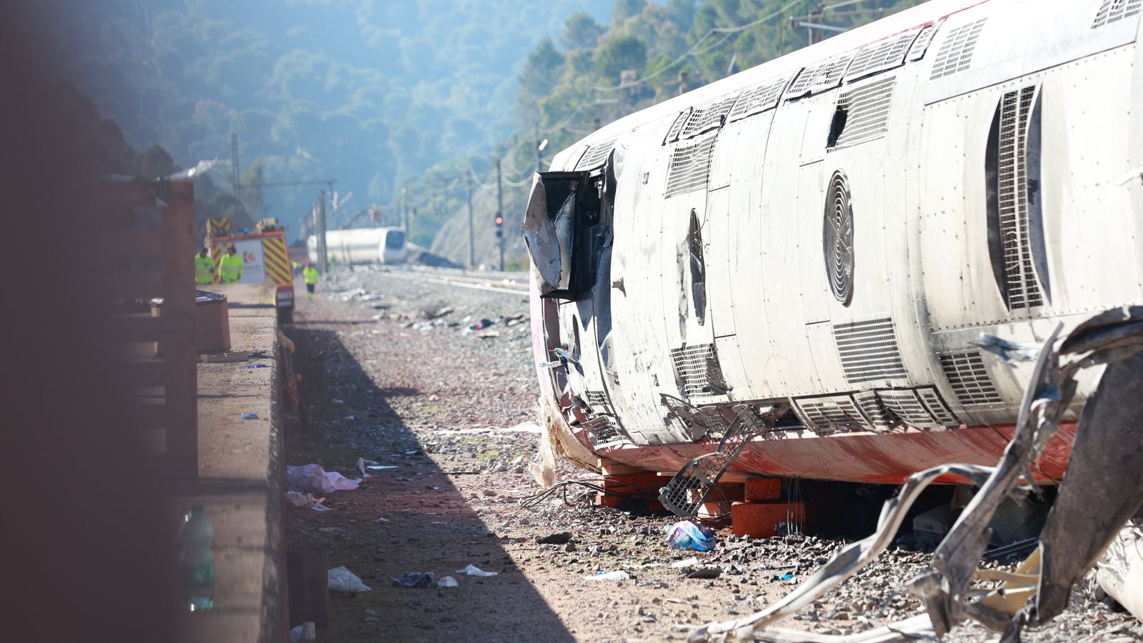 Imatge d'un dels vagons sinistrats a Adamuz dos dies després de l'accident