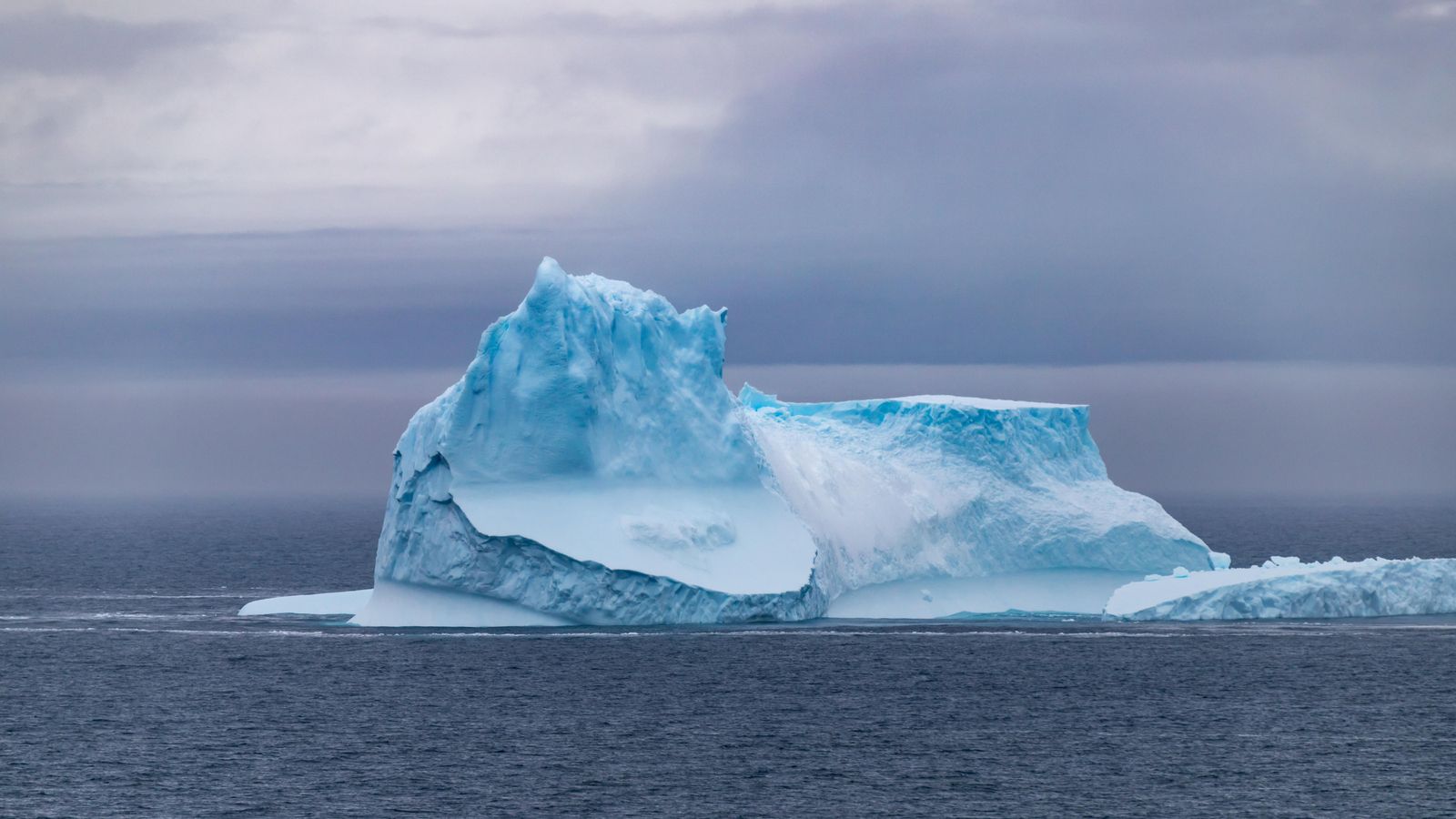 Icebergs flotants en l'Antàrtida en una imatge d'arxiu