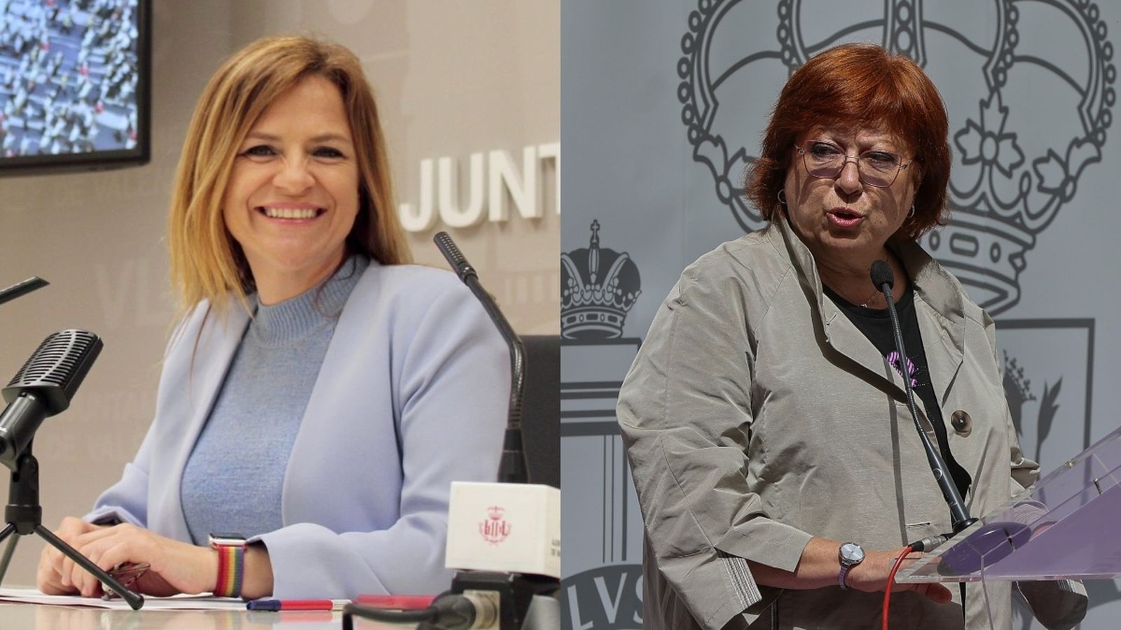 Pilar Bernabé, fins ara regidora d'Emprenedoria de València, a l'esquerra, i Gloria Calero, delegada del govern a la Comunitat Valenciana