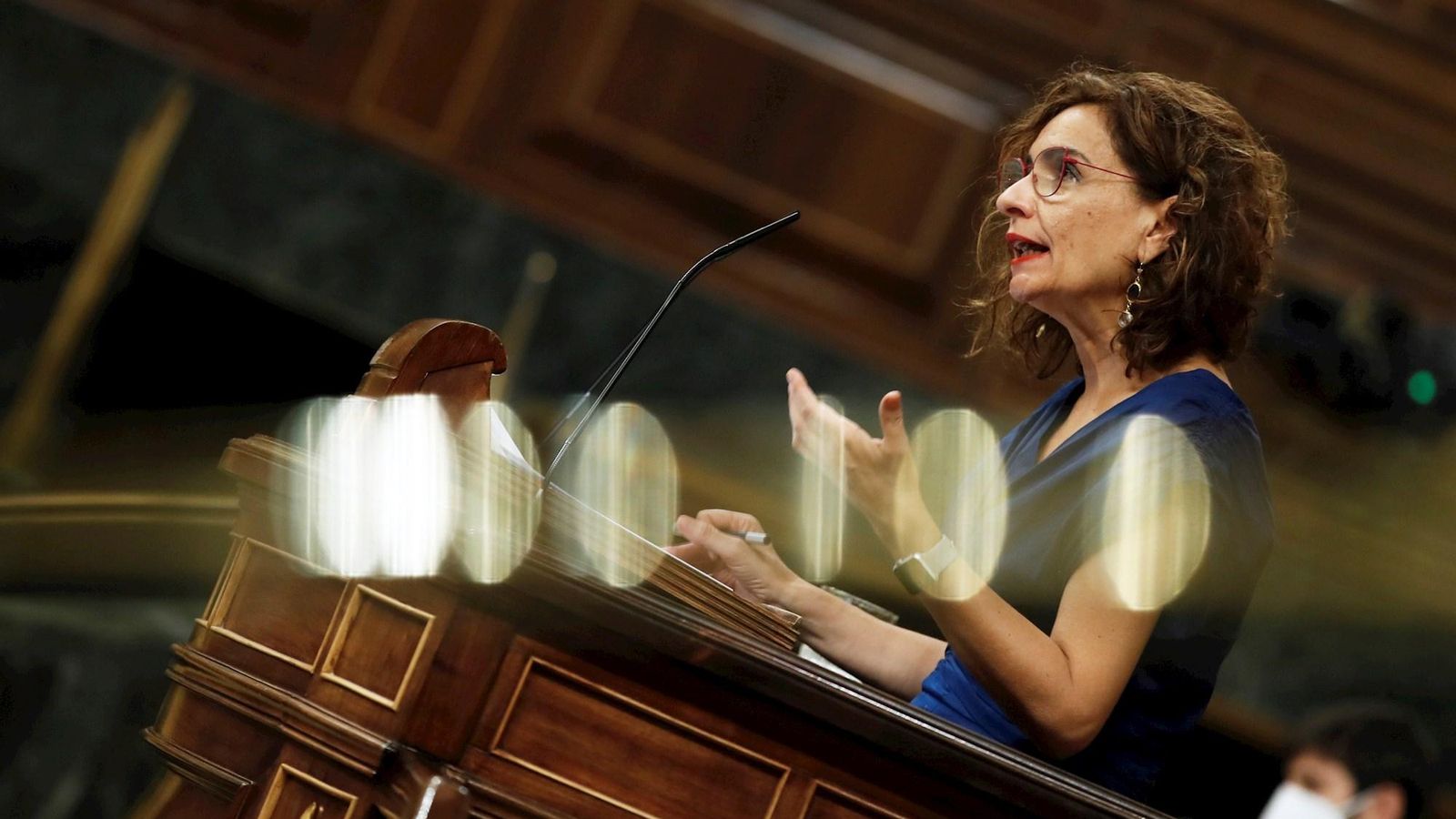 La ministra d'Hisenda Mª Jesús Montero durant la seua intervenció al Congrés