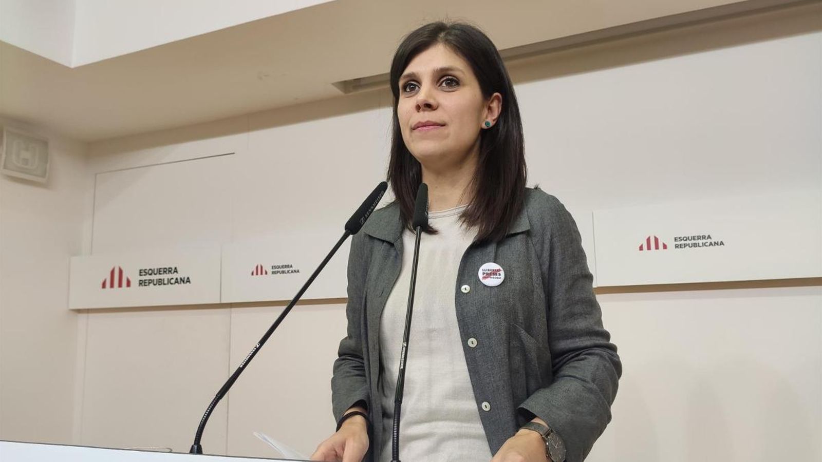 La portaveu d'ERC, Marta Vilalta, després de la reunió de l'executiva del partit