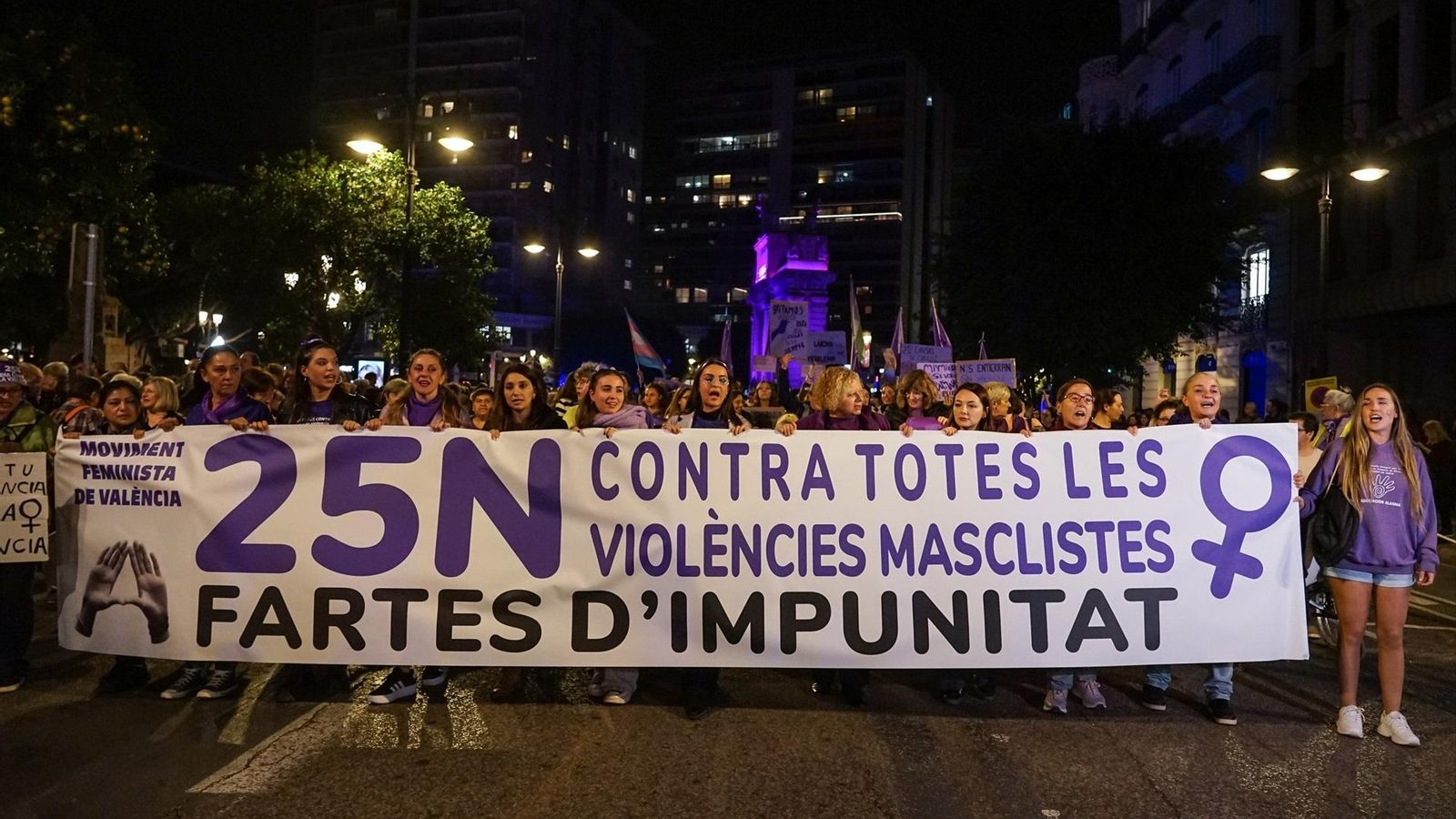 Imatge d'arxiu de la manifestació del 25N de 2024 a València
