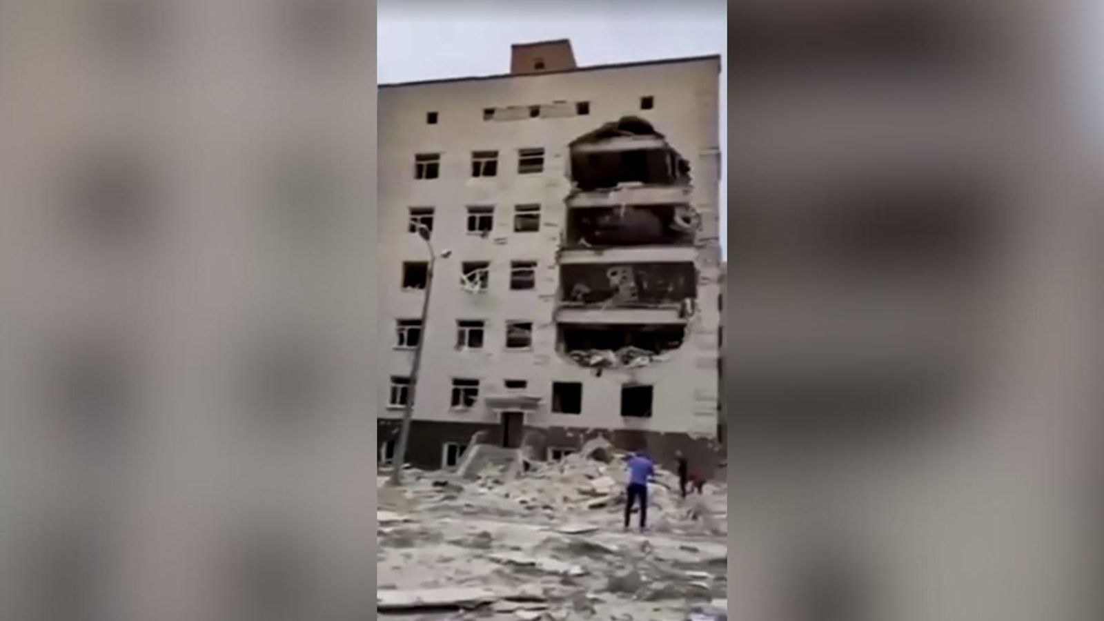 Un dels edificis destrosats per l'atac rus a Poltava