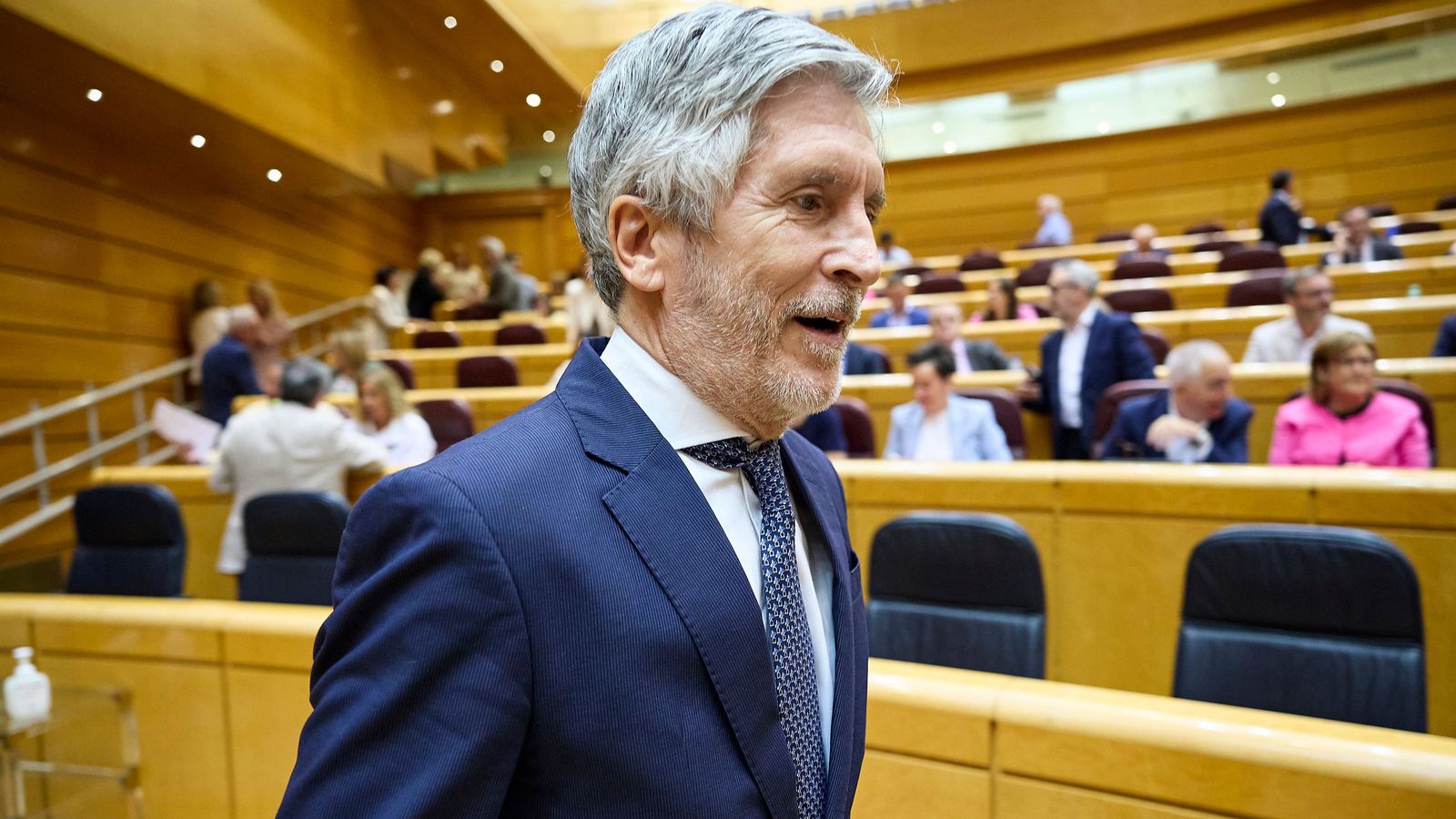 Fernando Grande-Marlaska, ministre de l’Interior, durant una sessió de control este dimarts al Senat