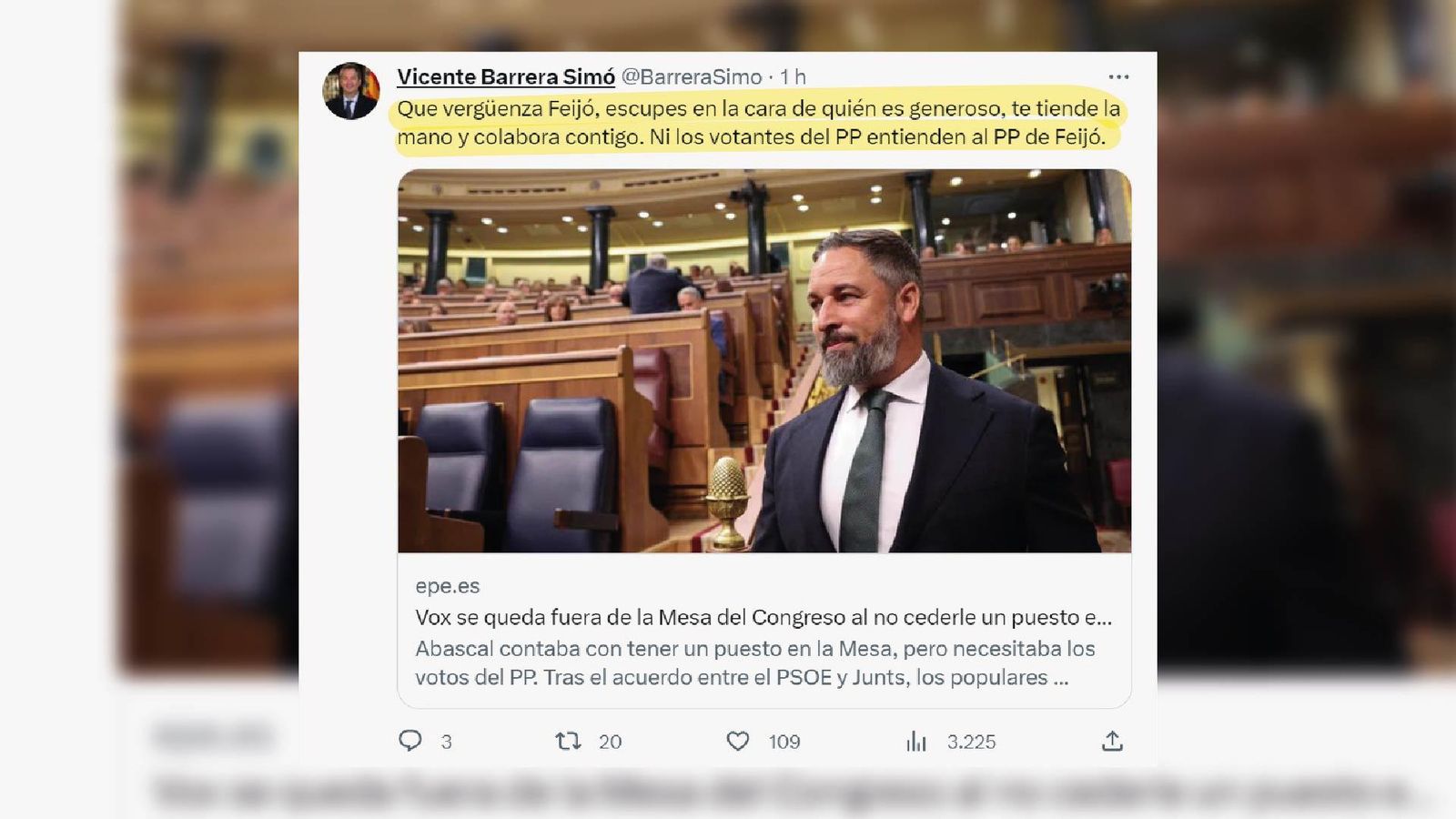 Tuit sobre Feijó Vicente Barrera