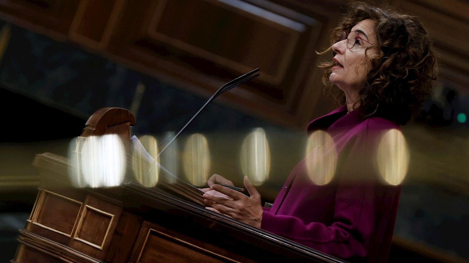 La ministra d'Hisenda Maria Jesús Montero durant la intervenció al Congrés