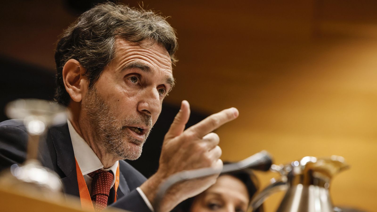 El president de la CACVSA, Vicente Ordaz, durant la compareixença a Les Corts