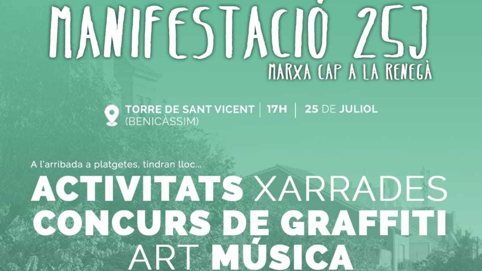 Nova manifestació a Benicàssim per a impedir l'especulació urbanística a la Renegada